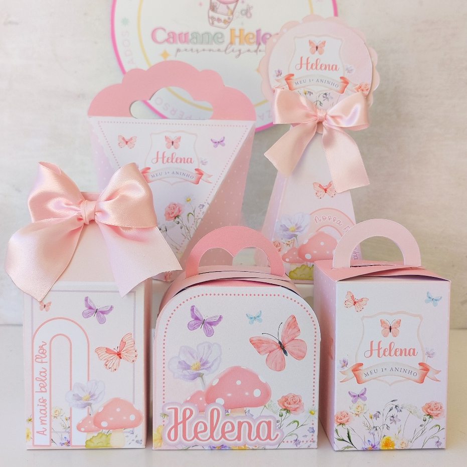 KIT FESTA PRONTA ENTREGA JARDIM ENCANTADO DAS BORBOLETAS PEGUE E MONTE LEMBRANCINHAS CAIXINHAS PERSONALIZADAS