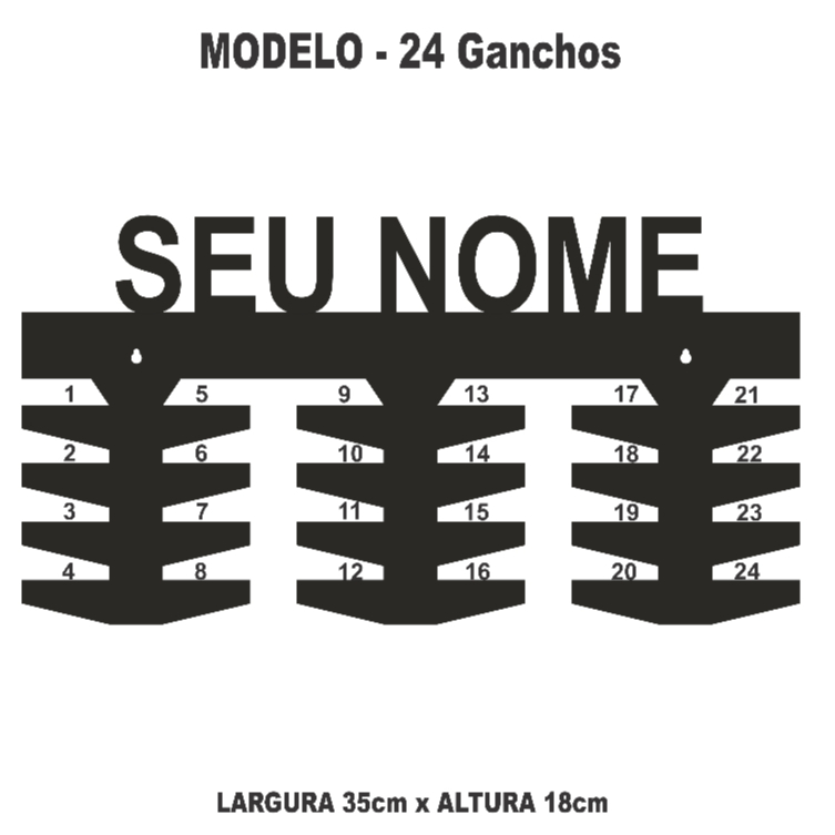 Portas medalhas Somente Nome Personalizado MDF 18-24-36-48 Ganchos