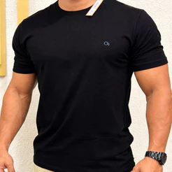 Camiseta Masculina Ogochi Slim Lisa Original Premium - Algodão Básica Confortável Manga Curta