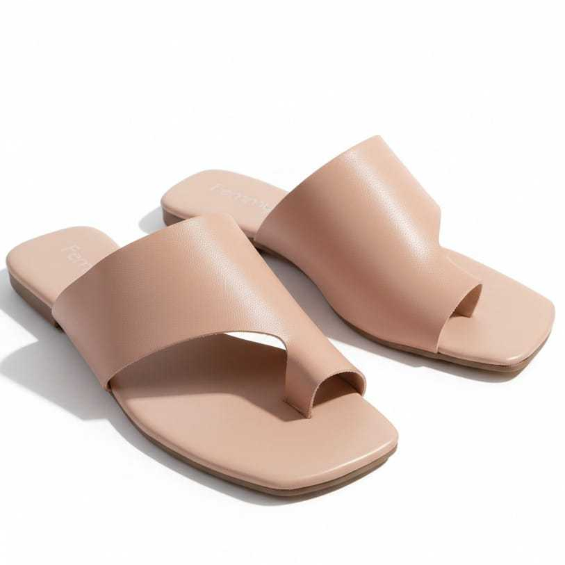 Sandália Flat Rasteira Mula Manca, Confortável Casual Feminina - Rasteirinha com Bico quadrado Femmy 350 - Do 34 ao 40