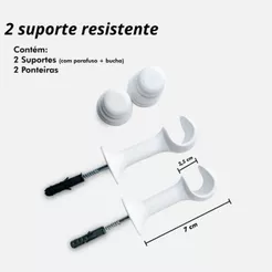 Suporte Cortina Varão Simples 19mm 2 Unidades Com Ponteira
