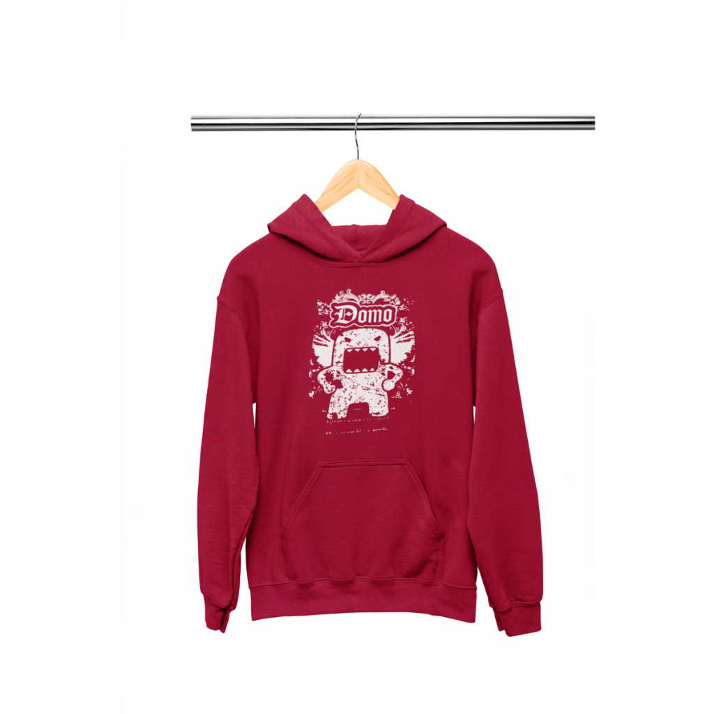 Blusão Domo Kun Retro Vintage Padrão Moda Moletom Canguru Casual Capuz Moletim Bolso Envio Rápido
