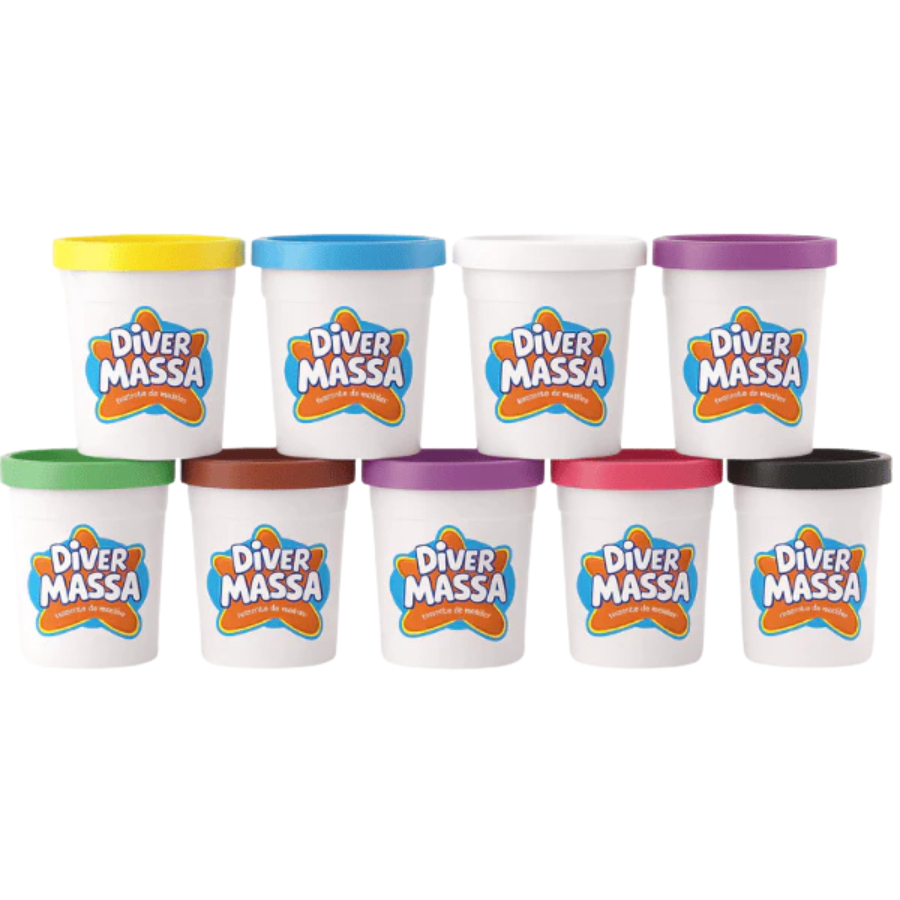 Kit 10/24/48 Potes de Massinha de Modelar Diver Massa - Cores Sortidas Divertoys em Oferta na Shopee