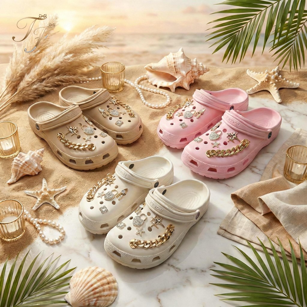 Babuche Feminino EVA Nuvem Confortável com Pins e Correntes - Sandália Macia Moda Luxo