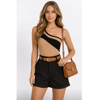 Conjunto Short Alfaiataria + Body Tecido Anarruga em Oferta na Shopee
