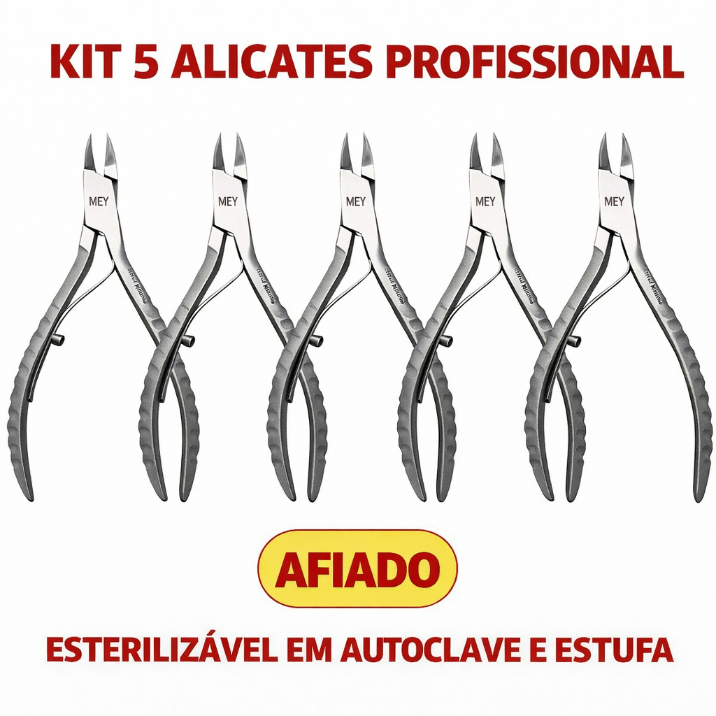 kit 1/2/3/4/5 PCS Alicates para Unha Profissional Premium  Cutícula Manicure Ferramenta Mey Pedicure Amolado