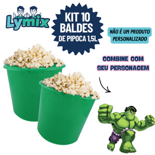 KIT 10 BALDES DE PIPOCA 1,5L PP PARA PERSONALIZAR E ADESIVAR FESTA/ HULK- VARIOS TEMAS em Oferta na Shopee