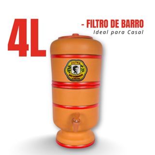 Filtro de Barro São Domingos Pequeno 2+2 Litros Completo Total 4 Litros em Oferta na Shopee