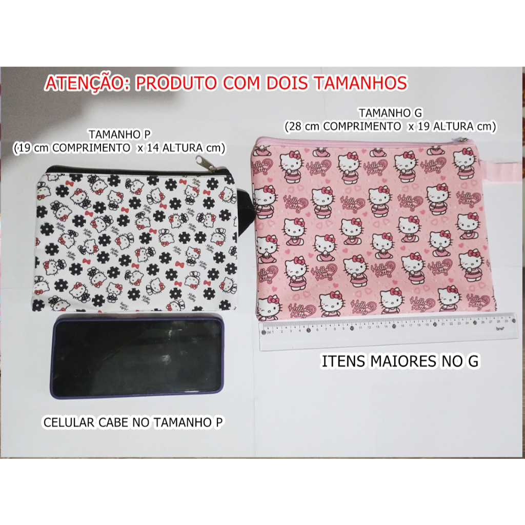 Detalhes do Necessaire Simples Betty Bolsa com Alça Feminina Organizadora
