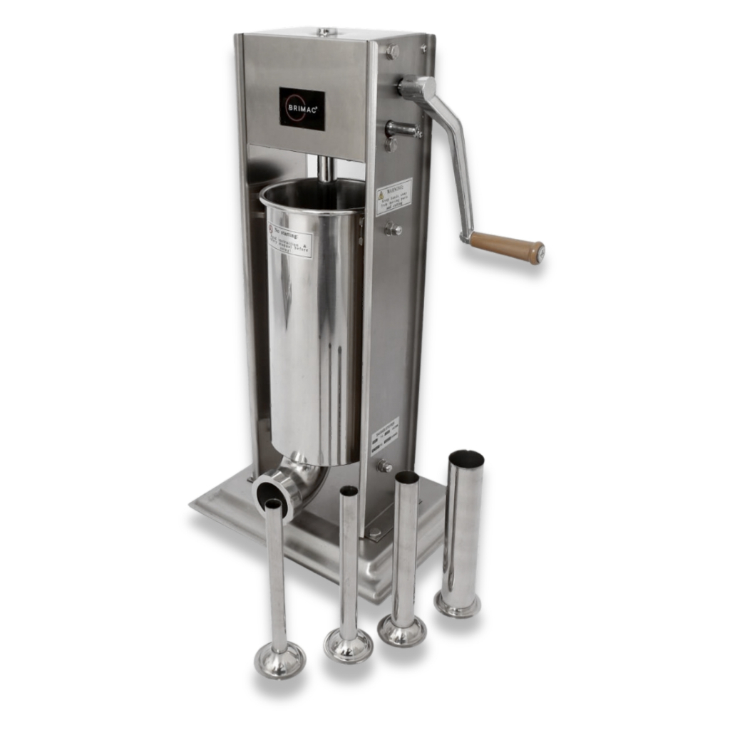 Canhão De Encher Linguiça 10kg + 4 Funis - 100% em Aço Inox - Ensacadeira Inox Brimac