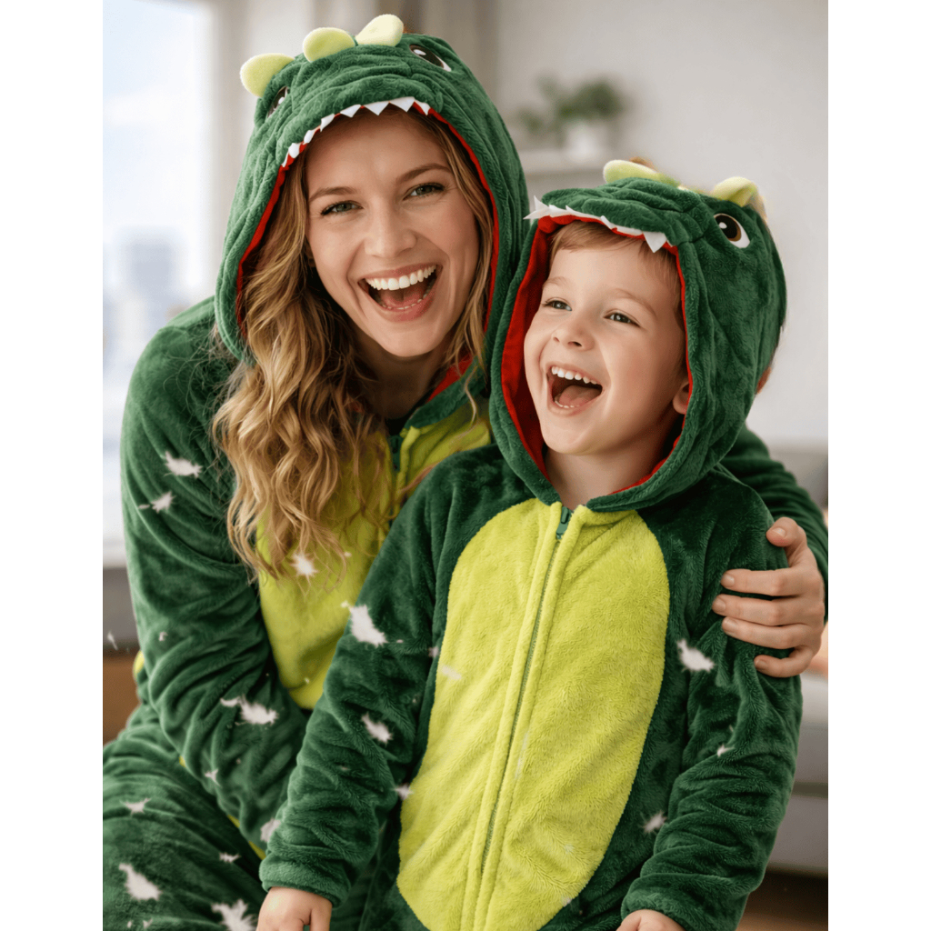 Pijama Macacão Infantil Adulto Dinossauro Kigurumi vários personagens