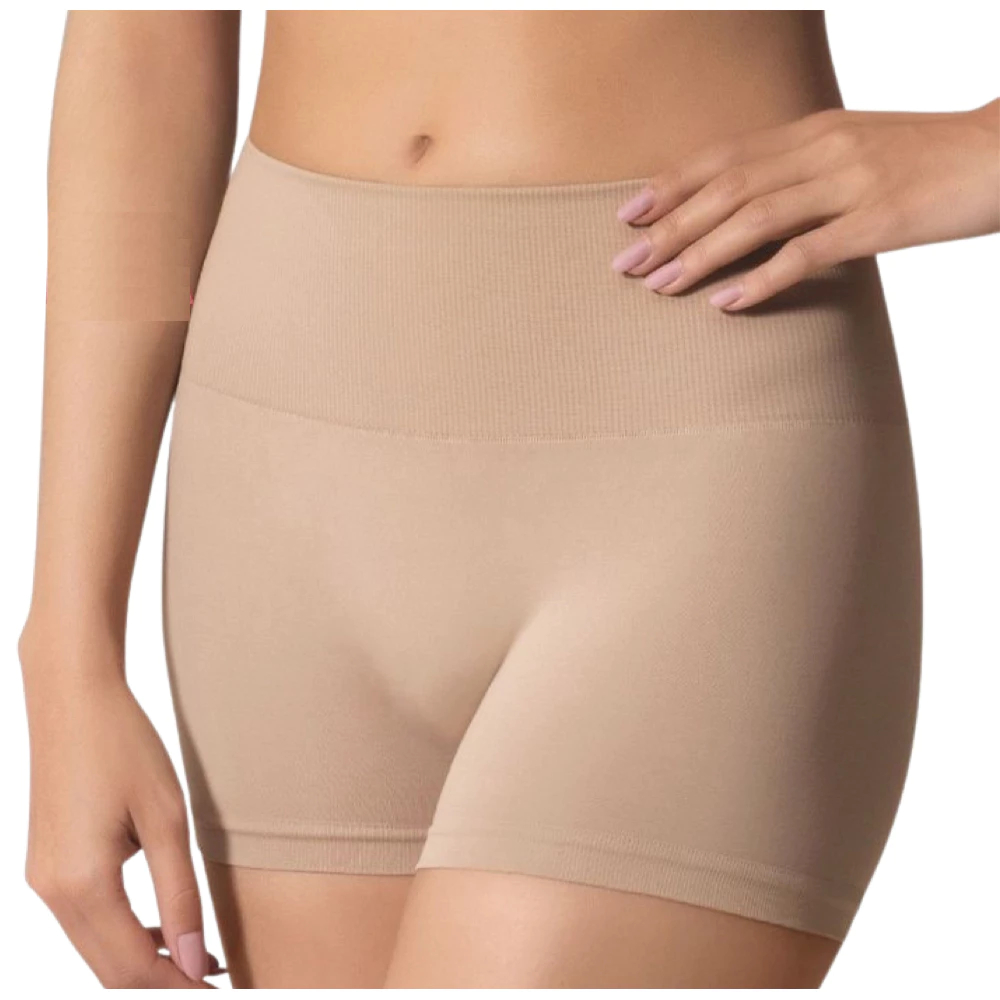 Calcinha Boxer Selene Model Up Redutora Sem Costura Cintura Alto Cós Canelado Duplo Modelador em Oferta na Shopee