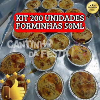 Forminha de Empada 50ml Alumínio Descartável Caixa 200 Un Festa Padaria Lanchonete em Oferta na Shopee