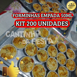 200 Forminhas Empada Alumínio Descartável 50ml Forno Festa Salgados Confeitaria em Oferta na Shopee