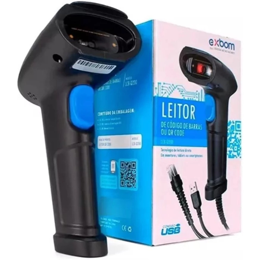 Leitor de código de barras sem fio laser USB LCB-S600A EXBOM