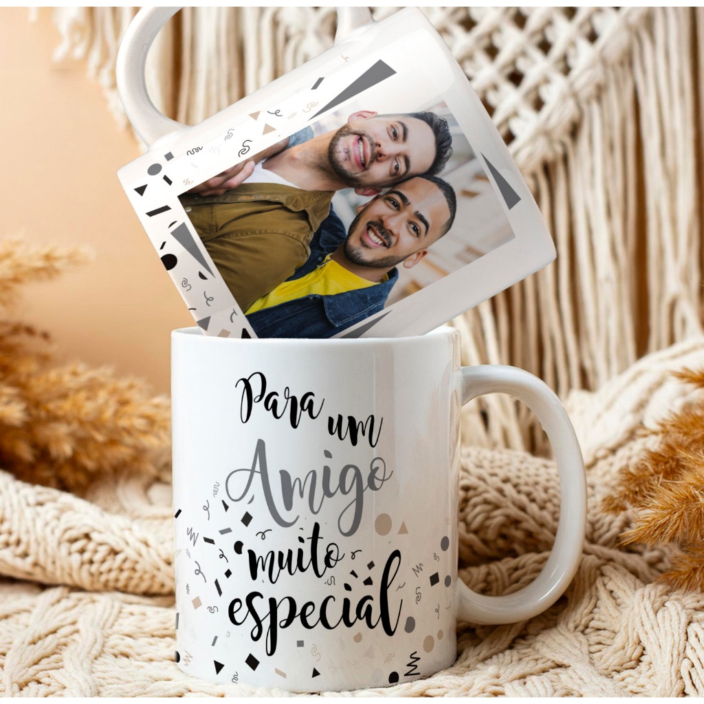 Caneca Unykk Personalizada Presente Pro Amigo com Foto e Uma Linda Frase "Para Um Amigo Muito Especial"