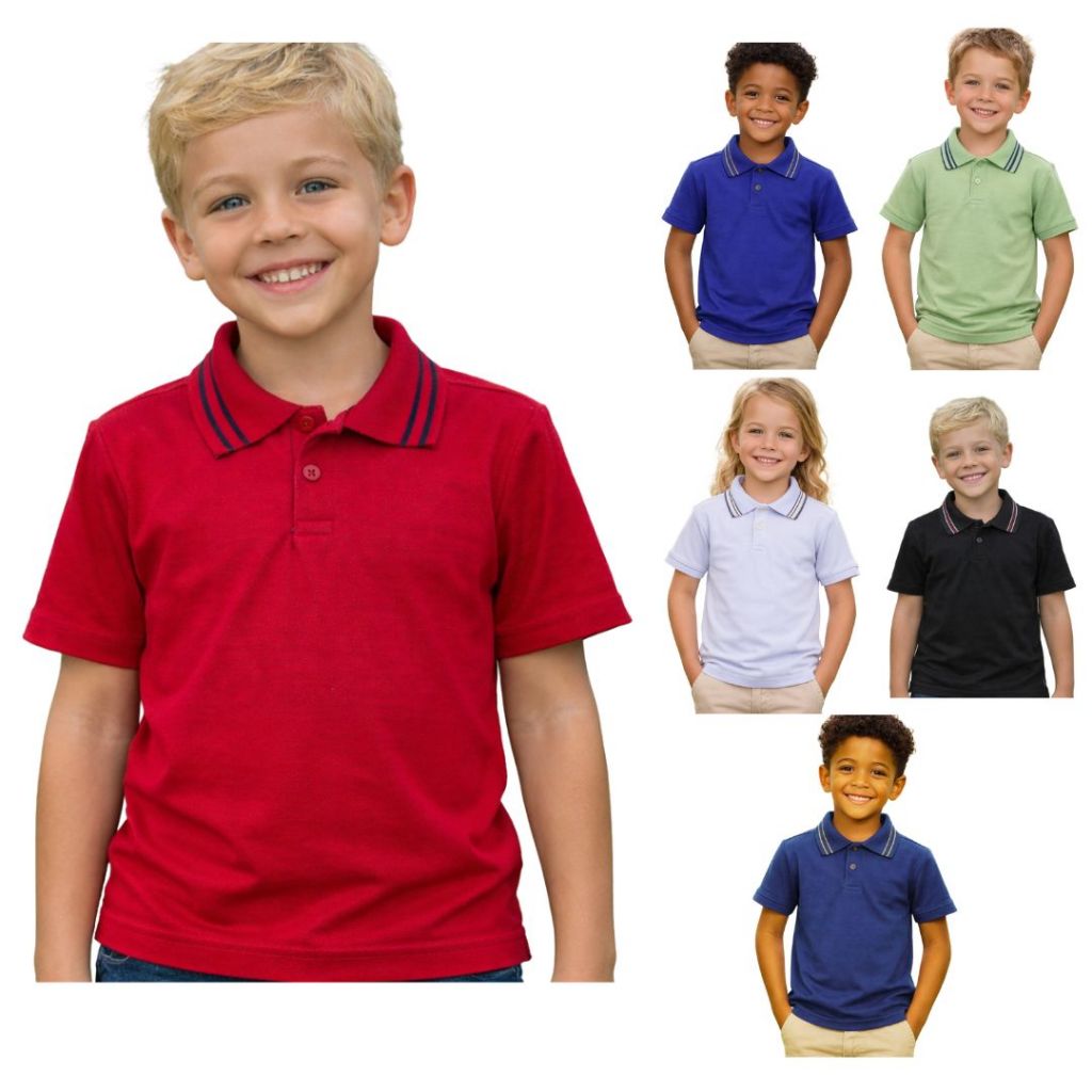 Camisa Polo De menino Lançamento Premium Verão Estiloso Roupa Juvenil Veste Do 2 ao 14 anos