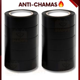 Kit 10 Fita Isolante Antichamas Preta 5 Metros para Isolamento Elétrico Uso Profissional em Oferta na Shopee