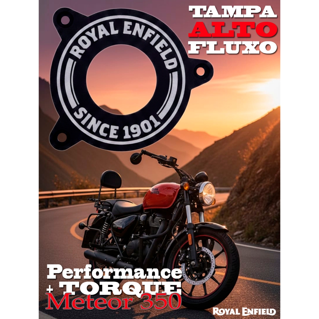 Tampa Alto Fluxo Para Filtro De Ar - Royal Enfield Meteor 350