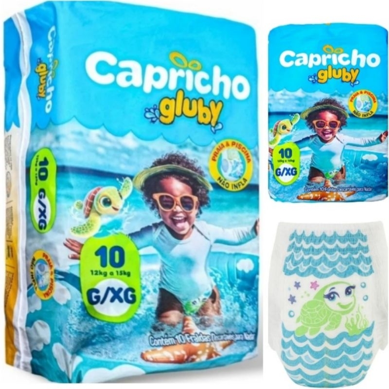 Fralda Praia E Piscina Capricho Gluby G/xg C/10 Unidades G/xg Sem Gênero