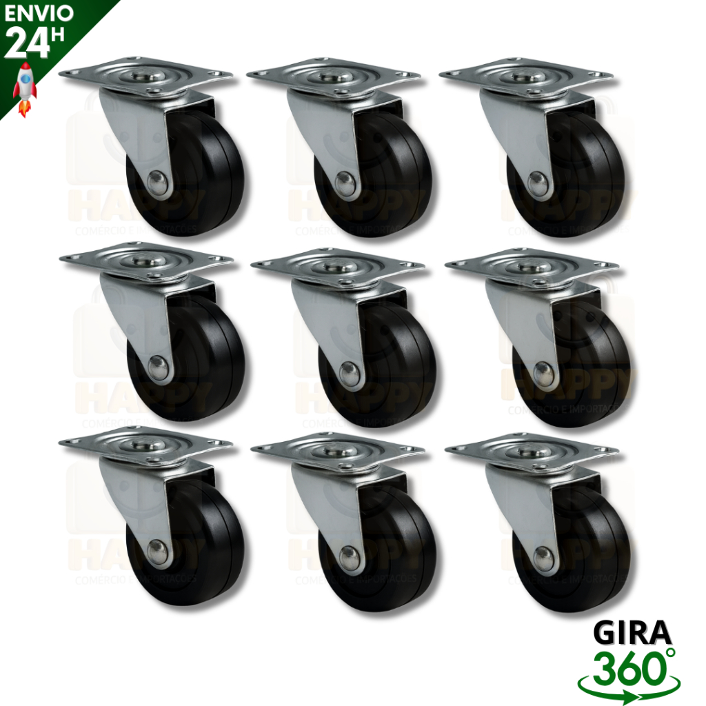 Rodízio Giratório 3,2cm Anti Ruído Rodinha Para Cadeira, Rack, Móveis e Vasos Multiuso em Oferta na Shopee