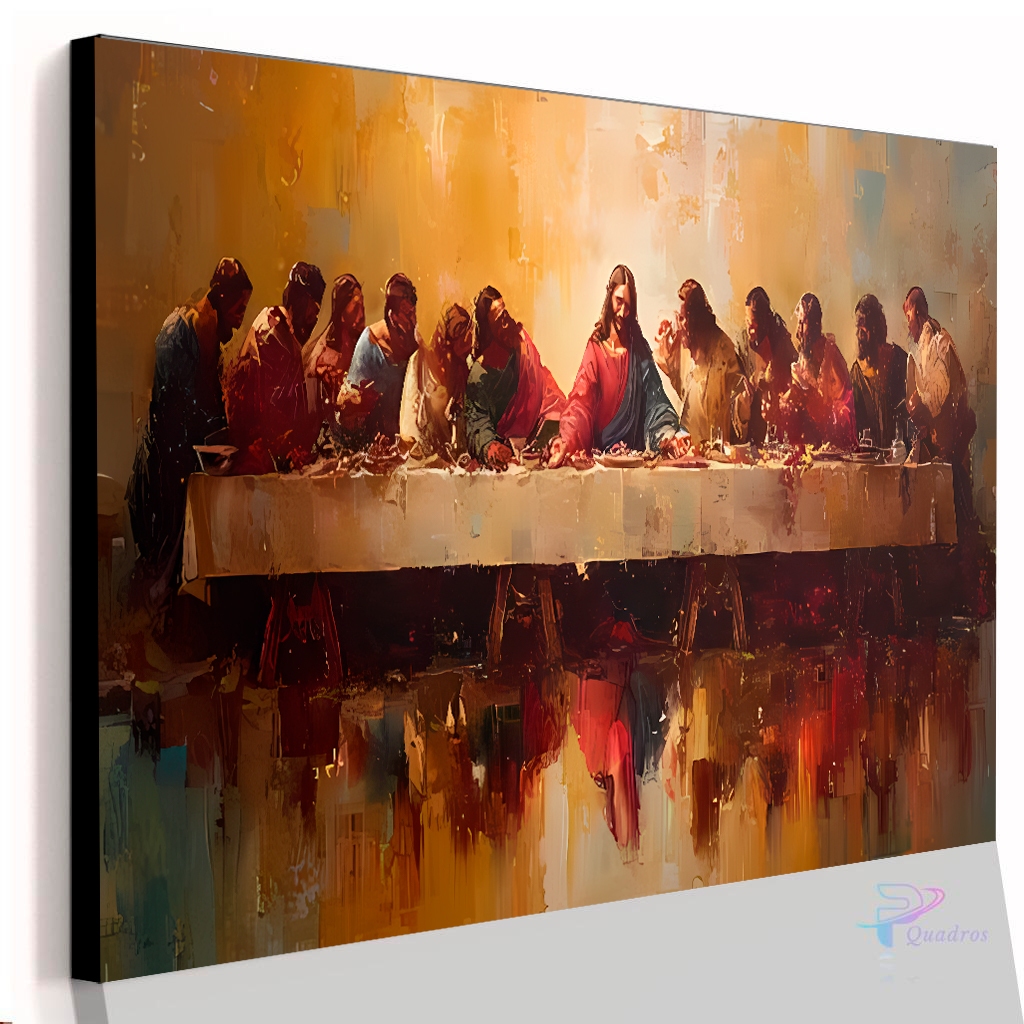 Quadro Decorativo a Ultima Ceia Abstrata Pintura Casa Sala Quarto Parede Decoração