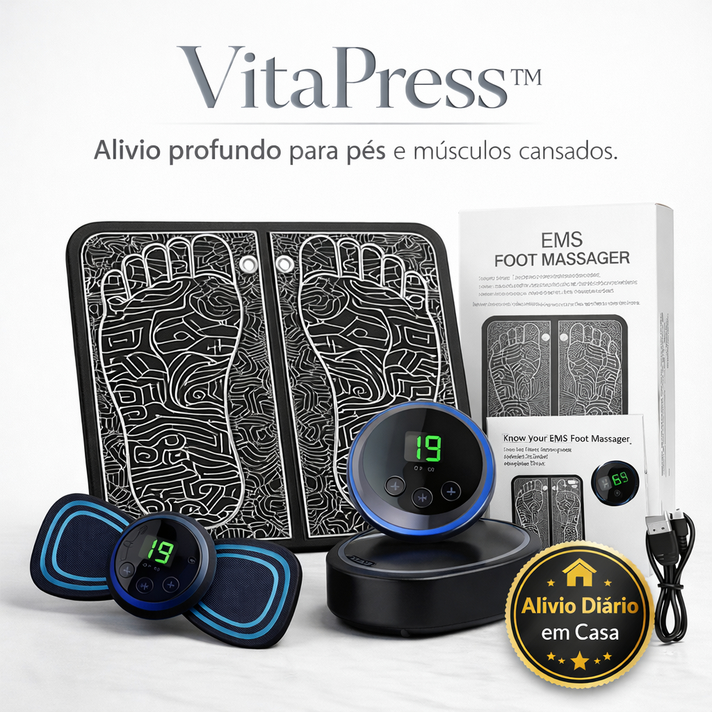 KIT MASSAGEM - Tapete e Massageador Elétrico - Dor nos Pés e Musculares