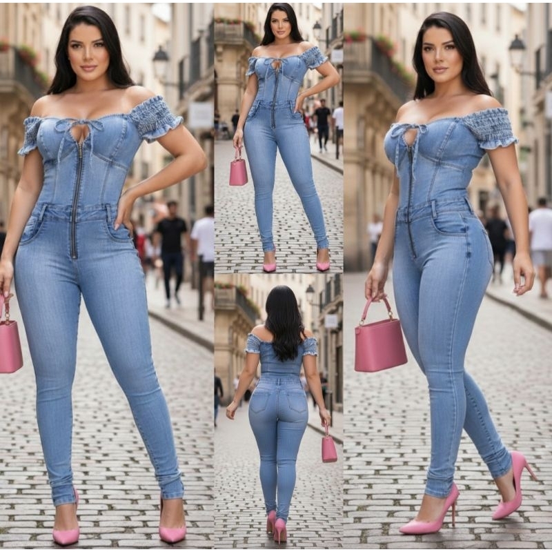 Macacão Ciganinha Ombro a Ombro com lycra Extra Conforto 38 ao 46