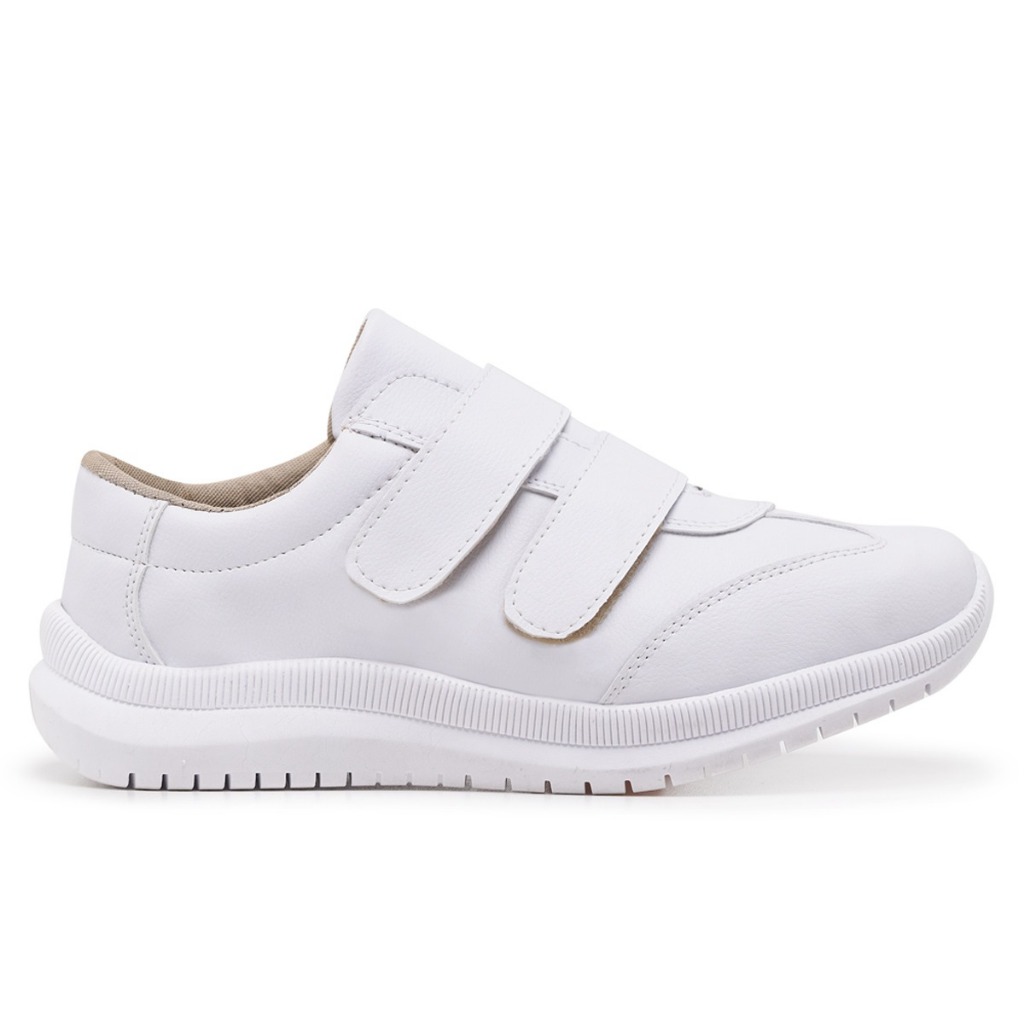 Tênis Sapato Velcro Antistress Conforto Macio Branco Trabalho em Pé Enfermagem Dentista Ortopédico em Oferta na Shopee