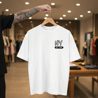 Camiseta Oversized feminina Streetwear Premium 100% Algodão estampada Dog com óculos grande colorido