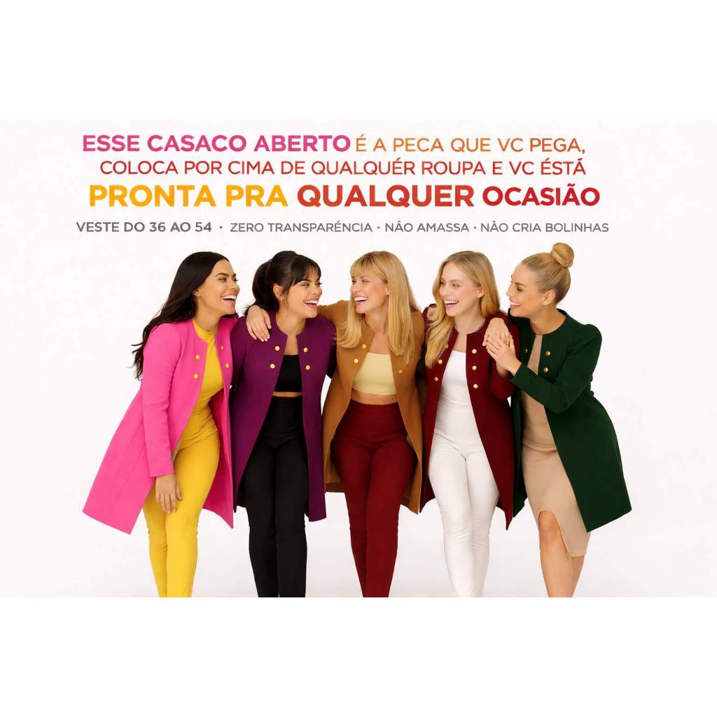 Sobretudo Feminino Social Plus Size Casaco Comprido Aberto na Frente Roupa de inverno preto Xadrez Estilo Cardigã Casual