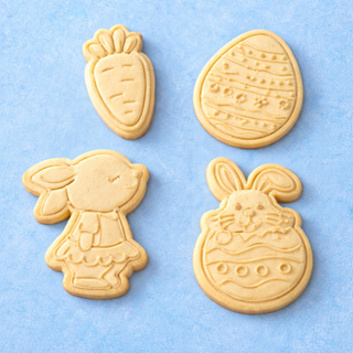Kit cortador e marcador 4 peças tema Páscoa para biscoitos e pasta americana em Oferta na Shopee