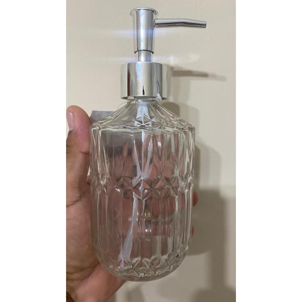 Porta Sabonete Líquido Vidro 400ml Home Land com Válvula Pump Cromada para Banheiro, Lavabo, Cozinha em Oferta na Shopee