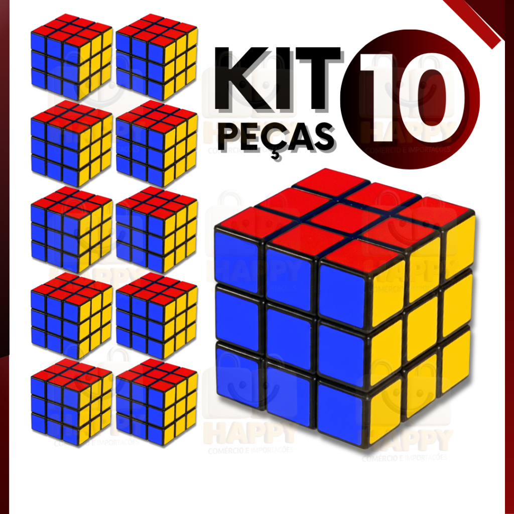 Kit 10 Cubo Mágico Clássico 5x5 cm Brinquedo Educativo para Crianças e Adultos em Oferta na Shopee