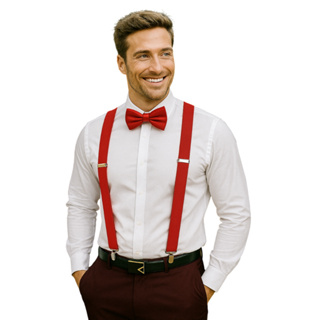 Kit Suspensórios Azul Marinho + Gravata Borboleta Ref:2342 Adulto em Oferta na Shopee