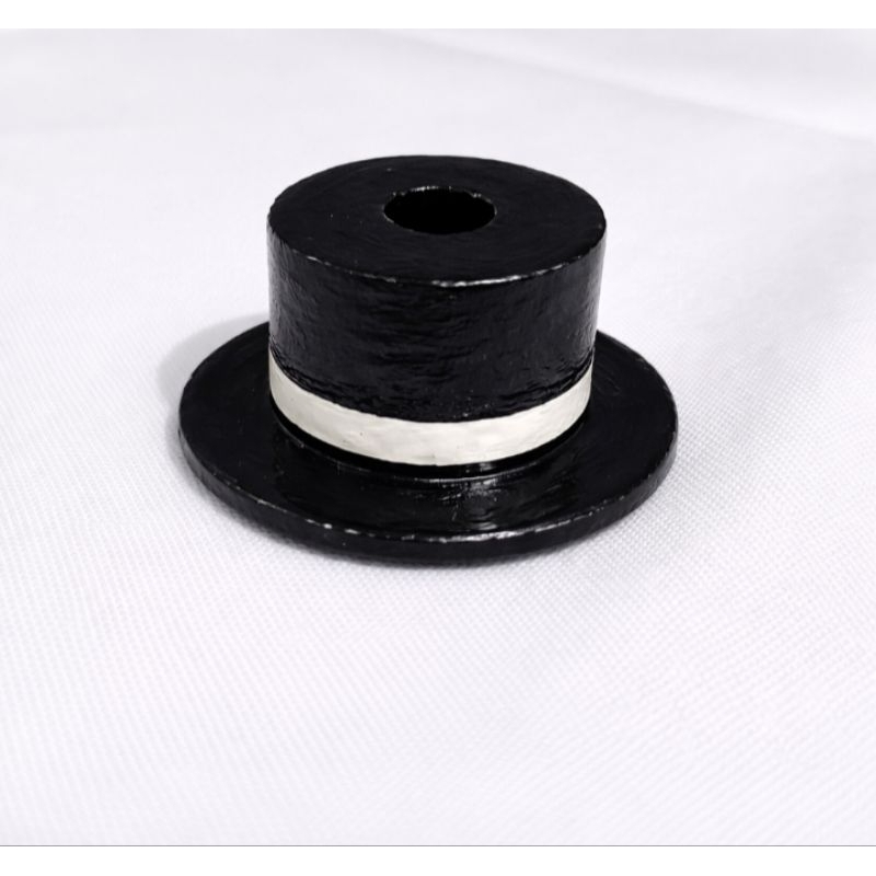 Ofertório Malandro, Zé Pelintra, Exu em Gesso - Chapéu Preto com Branco