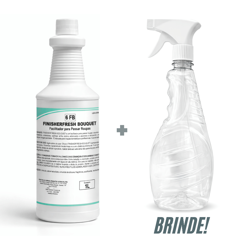 Cheiro de Rica Finisherfresh Bouquet 1L faz 10L Brinde Facilitador de Passar Roupas Cheiro de Hotel