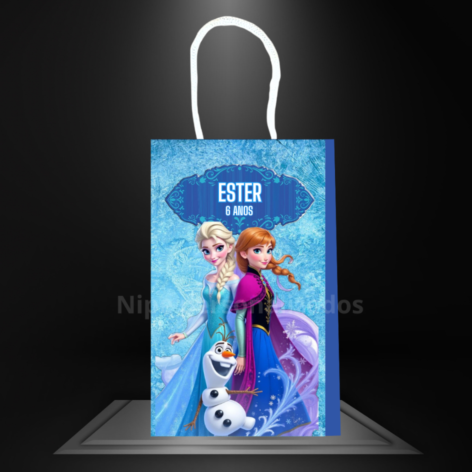 Sacolinha Frozen Elza e Ana Personalizada aniversario lembrancinha sacola surpresa (PEGUE E MONTE)