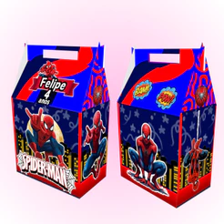 Caixinha Maleta Homem Aranha Qualquer Tema para Lembrancinha para Festa Personalizada