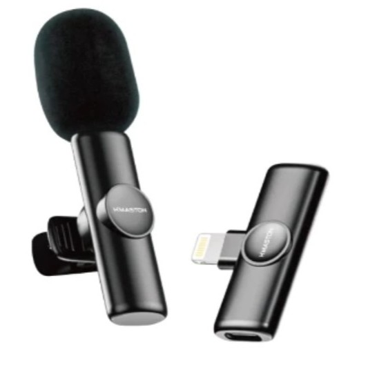 Microfone de Lapela H'maston MK03 sem fio para  Iphone Conector Lightning Original