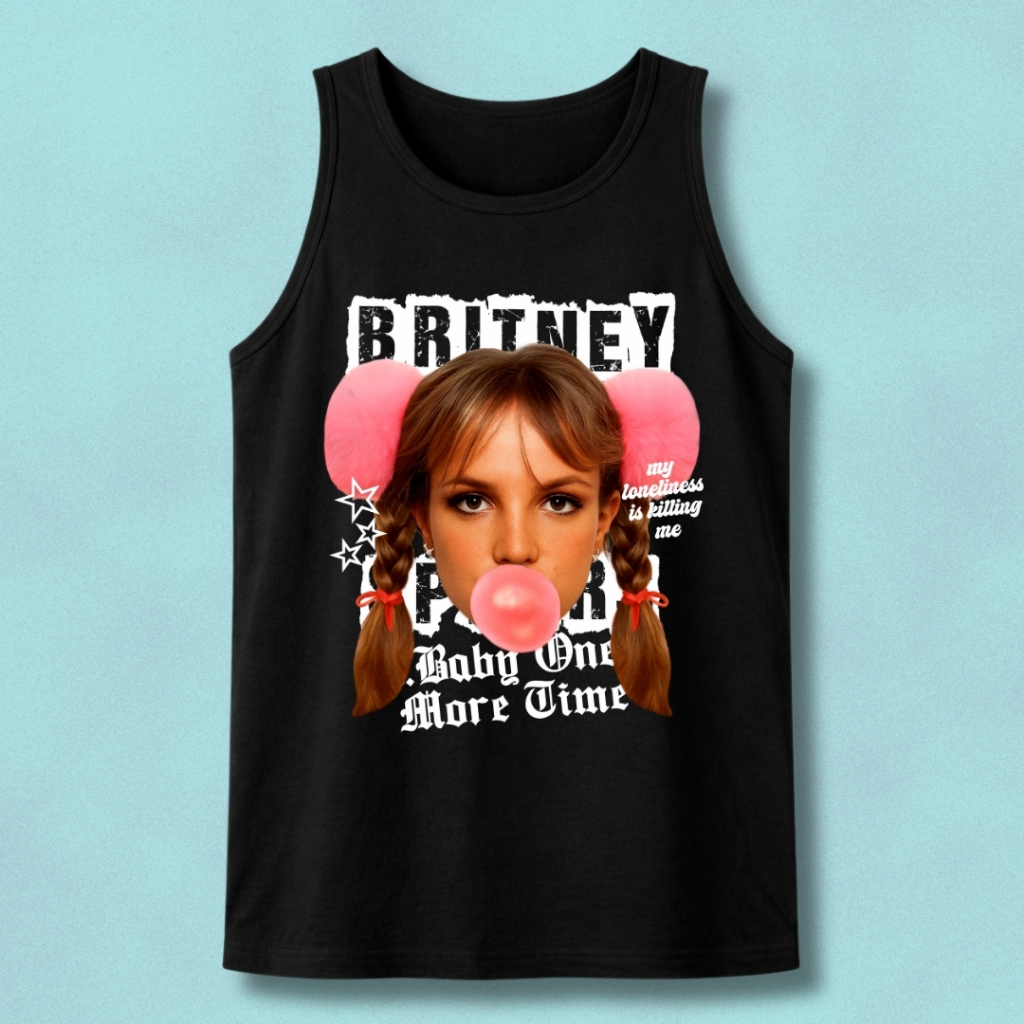 Regata Britney Spears 100% algodão Unissex Música Pop Internacional Anos 2000