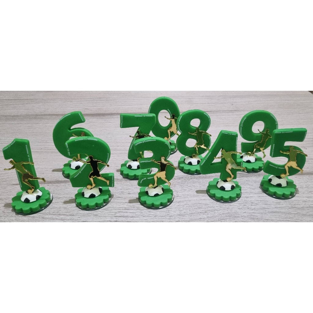 Vela Futebol Luxo Verde feita em biscuit c/ pavio magico em Oferta na Shopee