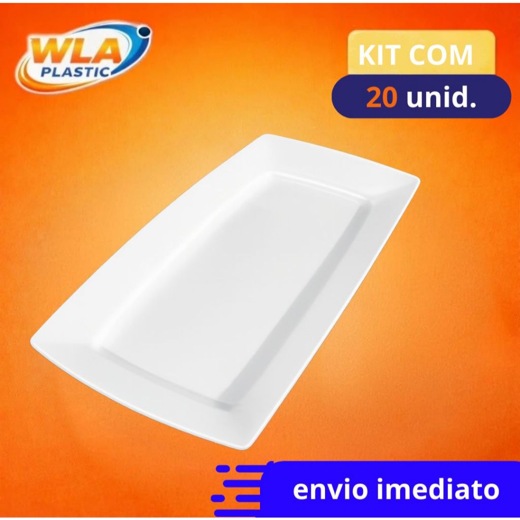 kit 20 Bandejas Petisqueira Plástica BRANCA para Lanches Porções Petiscos Festas Lanchonete Churrasco Bares Restaurantes em Oferta na Shopee