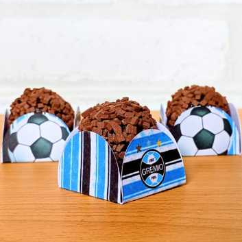 50 Forminhas Personalizadas de Doce Brigadeiro 4 Pétalas Festa, Aniversário Time GRÊMIO FUTEBOL