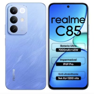 Realme C85 4G, Tela LCD 6.8", Bateria 7000mAh, Câmera 50MP, Versão Global prova d'água em Oferta na Shopee
