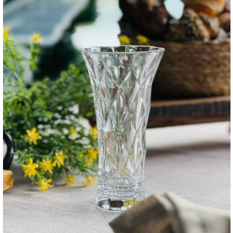 Vaso de Vidro 15cm Lyor Diamond Luxo Sofisticação Decoração Sala