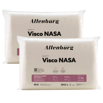 Kit 2 Travesseiros Altenburg Viscoelástico NASA Original Macio 46x66cm Anatômico