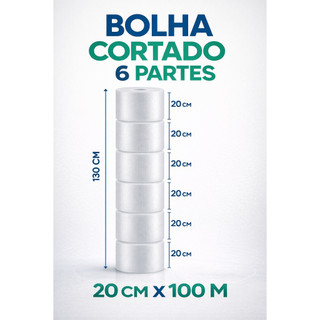 Vendendo Prático Bolha | Rolo 20cm x 100m (6 Cortes) Ideal para Embalagens e Proteção