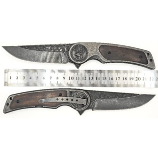 Canivete Top Cabo de Madeira Semi Automatico Com Rolamento Clip e Trava TC34ABCDE CORTE ABSOLUTO em Oferta na Shopee