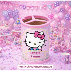 10 Porta Lápis Personalizado Lembrancinha Hello Kitty